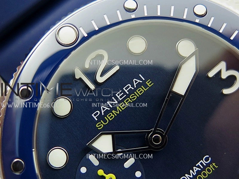 PAM1676 44mm Submersible VSF 1:1 Best Edition Blue Dial On Blue Rubber Strap P.900 Super Clone